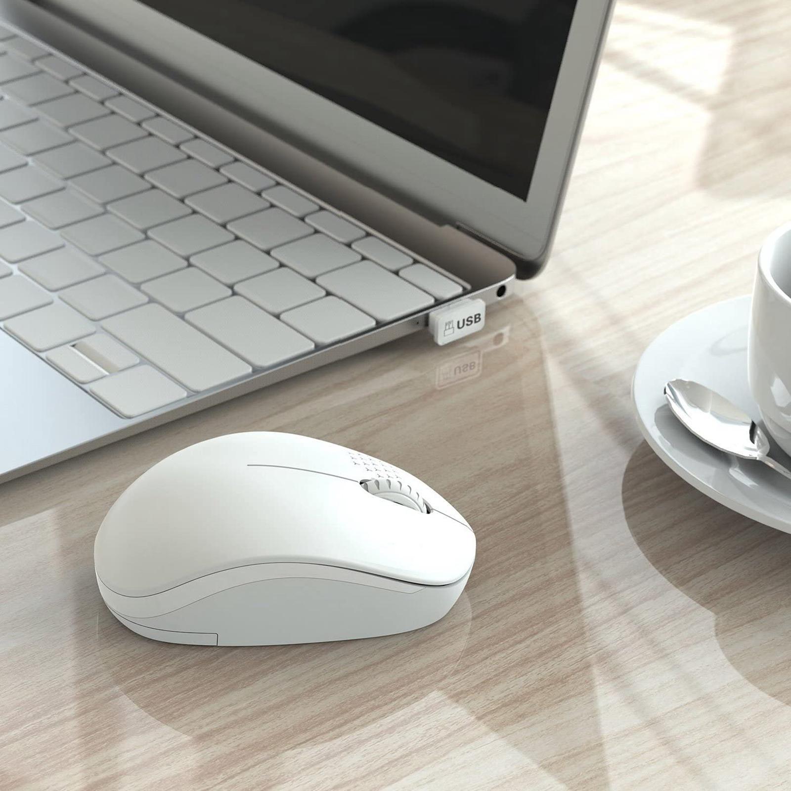 2.4G Wireless Mouse With USB Receiver For White Tablet PC