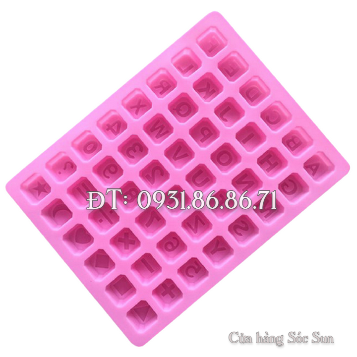 Khuôn silicon 24 chữ cái, 10 số, ký tự - Mã số 1136