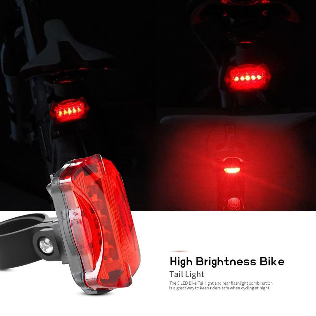 Bộ đèn Led xe đạp trước và sau 6 bóng Led độ sáng cao tiết kiệm năng lượng 