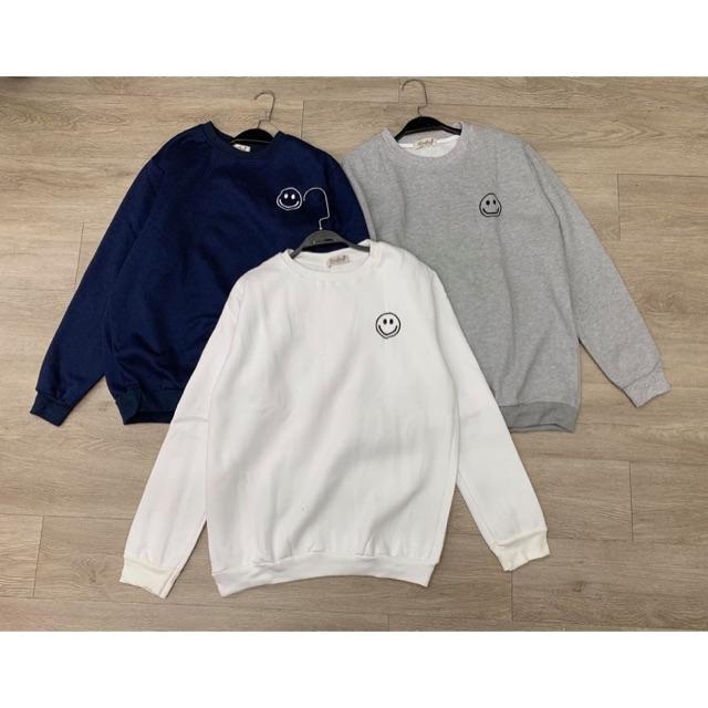 ÁO SWETAER UNISEX THÊU MẶT CƯỜI