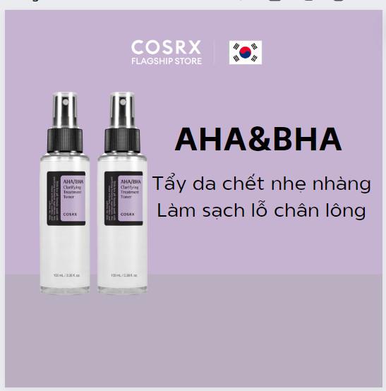 Combo 2 Nước Hoa Hồng Tẩy Tế Bào Chết Hoá Học COSRX AHA/BHA Clarifying Treatment Toner
