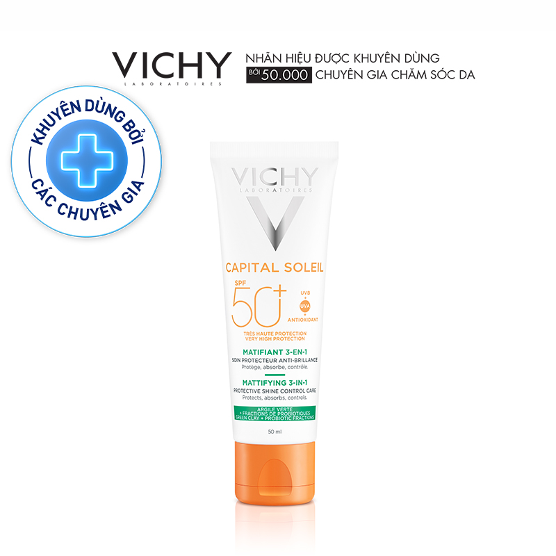 Kem Chống Nắng UVA+UVB Chống Bụi Mịn Vichy Spf50+CapitalSoleilMattifying 3in1 50ml