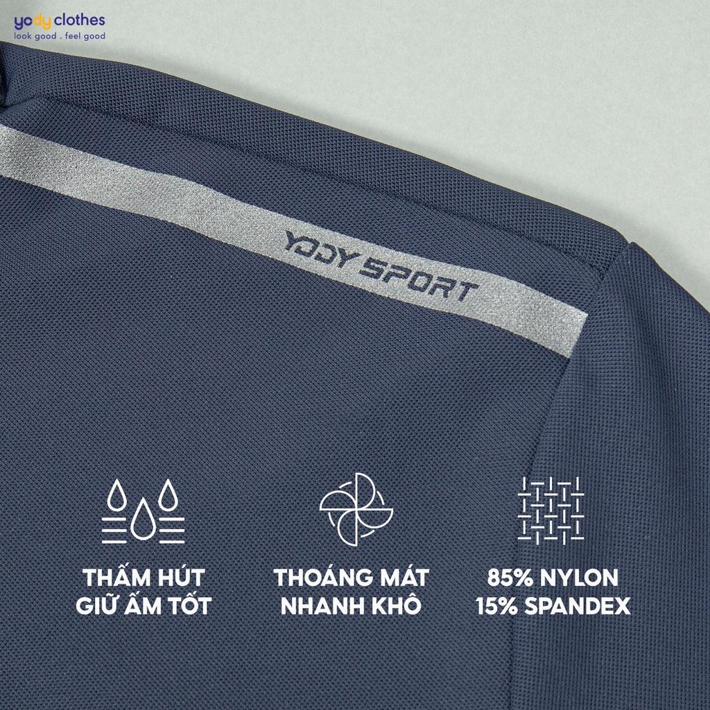 Áo polo thể thao nam YODY vải Airy Cool Basic mềm mịn nhanh khô thấm hút mồ hôi tốt SAM5007