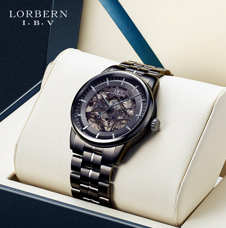 Đồng hồ nam chính hãng LORBERN IBV6022-4,Kính sapphire,chống xước,Chống nước,Đồng hồ cơ (Automatic),Bảo Hành 12 tháng,hàng mới 100%,thiết kế đơn giản và sang trọng