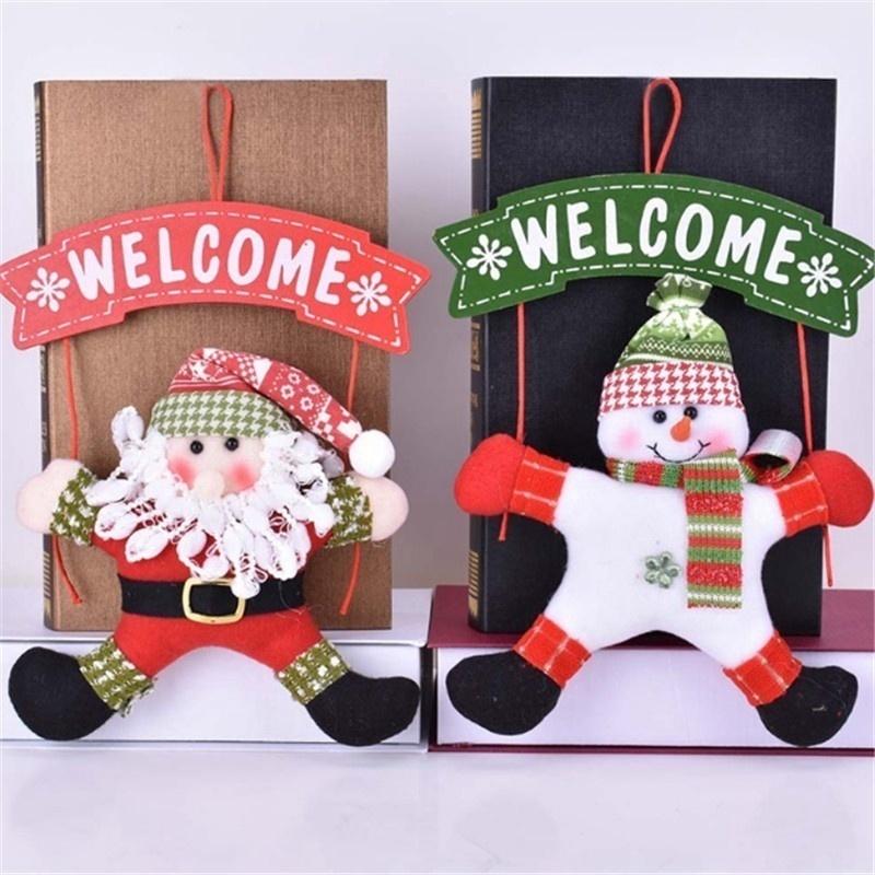 1 Phụ Kiện Treo Cửa Trang Trí Giáng Sinh Hình Ông Già Noel / Người Tuyết / Cây Thông