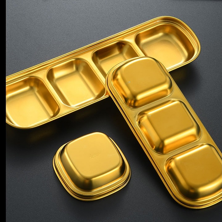 Khay Đựng Nước Sốt , Nước Chấm 3 ngăn Bằng Inox 304 Chất Lượng Cao