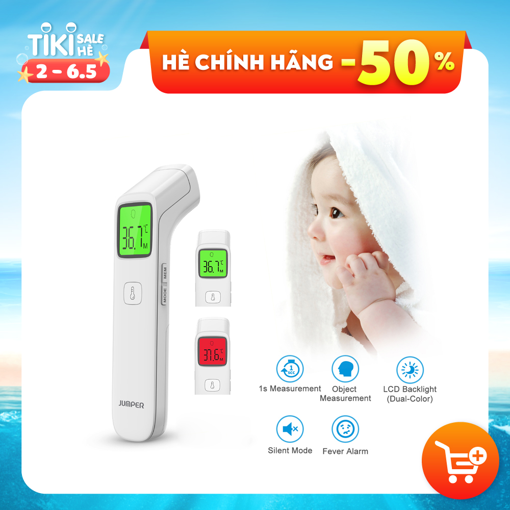 Nhiệt Kế Điện Tử Hồng Ngoại Đo Trán, Đo cơ Thể  Không Tiếp Xúc Jumper JPD-FR203