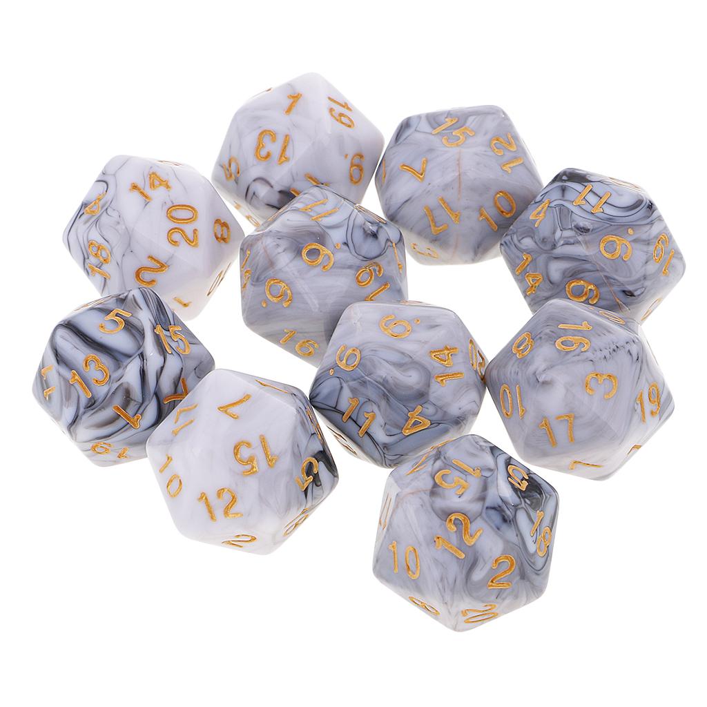 10pcs 20 Sided Dice D20 Polyhedral Dice for Dungeons and Dragons Dice Gift