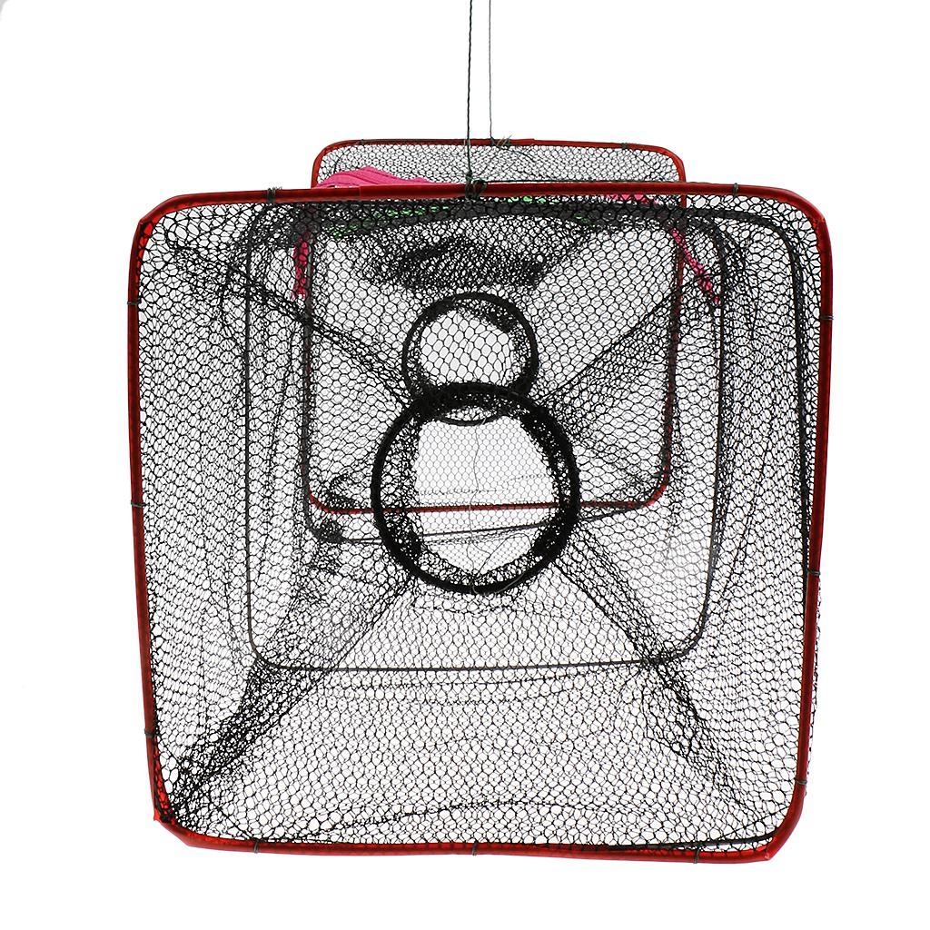 2x Folding Fishing Trap Net Prawn Shrimp Lobster Fishing Tackle