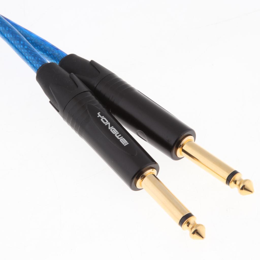 1.6FT 2 RCA Male to 2 6.35MM Stereo Audio Cable Gold-Plated for Speaker, AMP,
