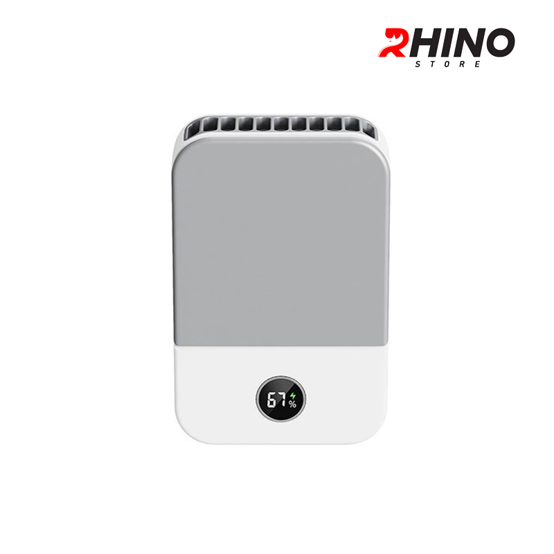 Quạt gió mini cầm tay Rhino F302 tích điện, 3 mức độ gió, pin 2000 mAh kèm dây treo - Hàng chính hãng