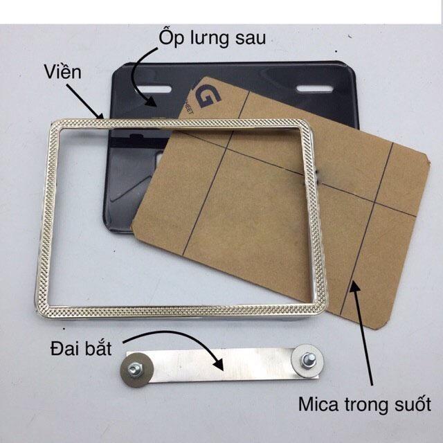 Bộ ốp khung biển số xe máy inox