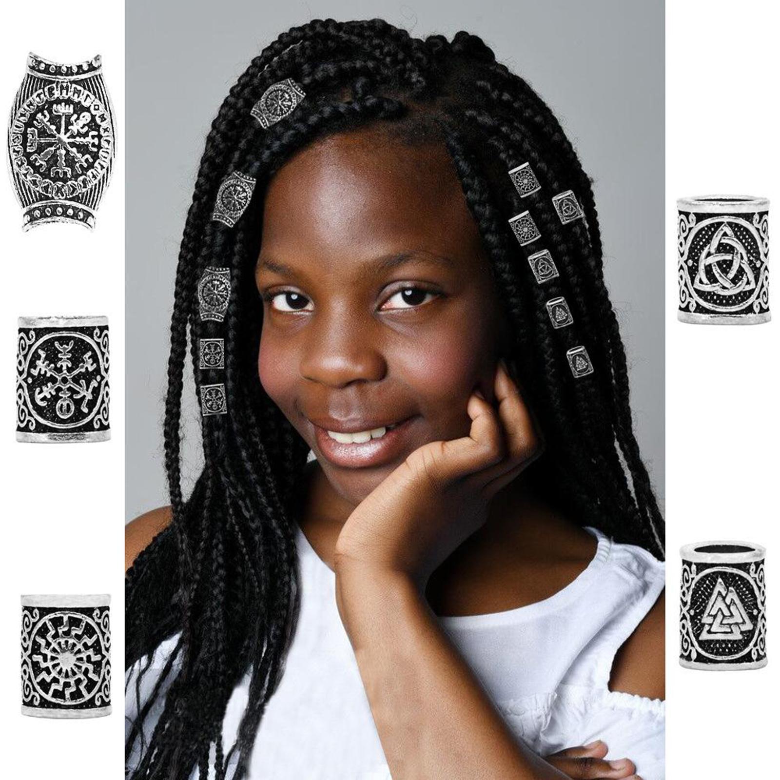 Rune  Beard Beads Rings for  Beards Lanyard Pendant Jewelry Making