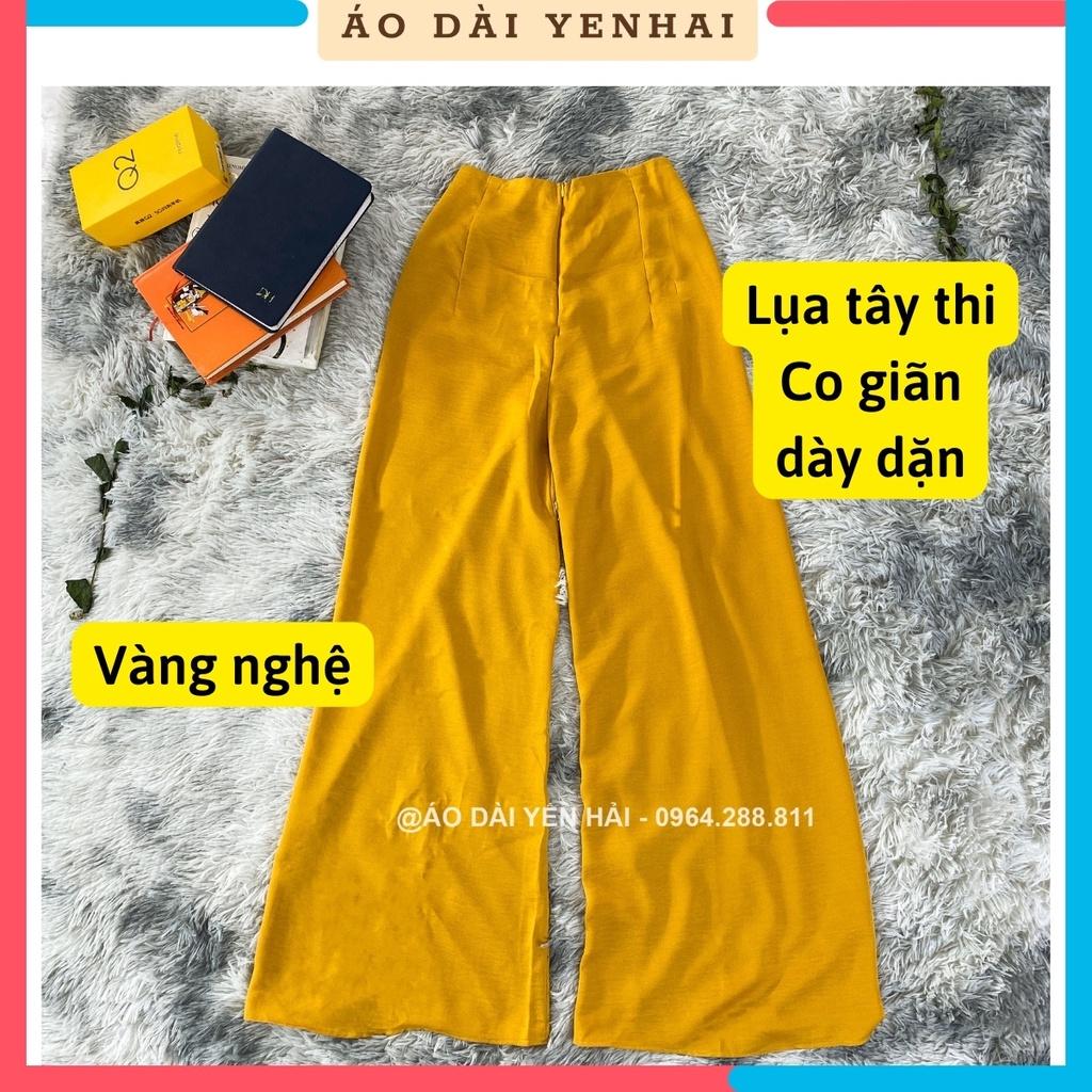Quần lụa áo dài mặc với áo dài cách tân truyền thống chất lụa tây thi