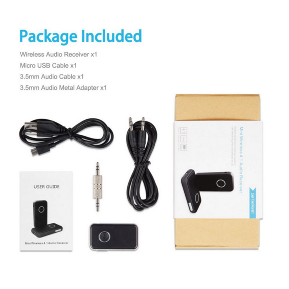 Bộ Điều Hợp Thu Âm Không Dây Mini Bluetooth 4.1 3.5mm Cho Tai Nghe Loa Ô Tô