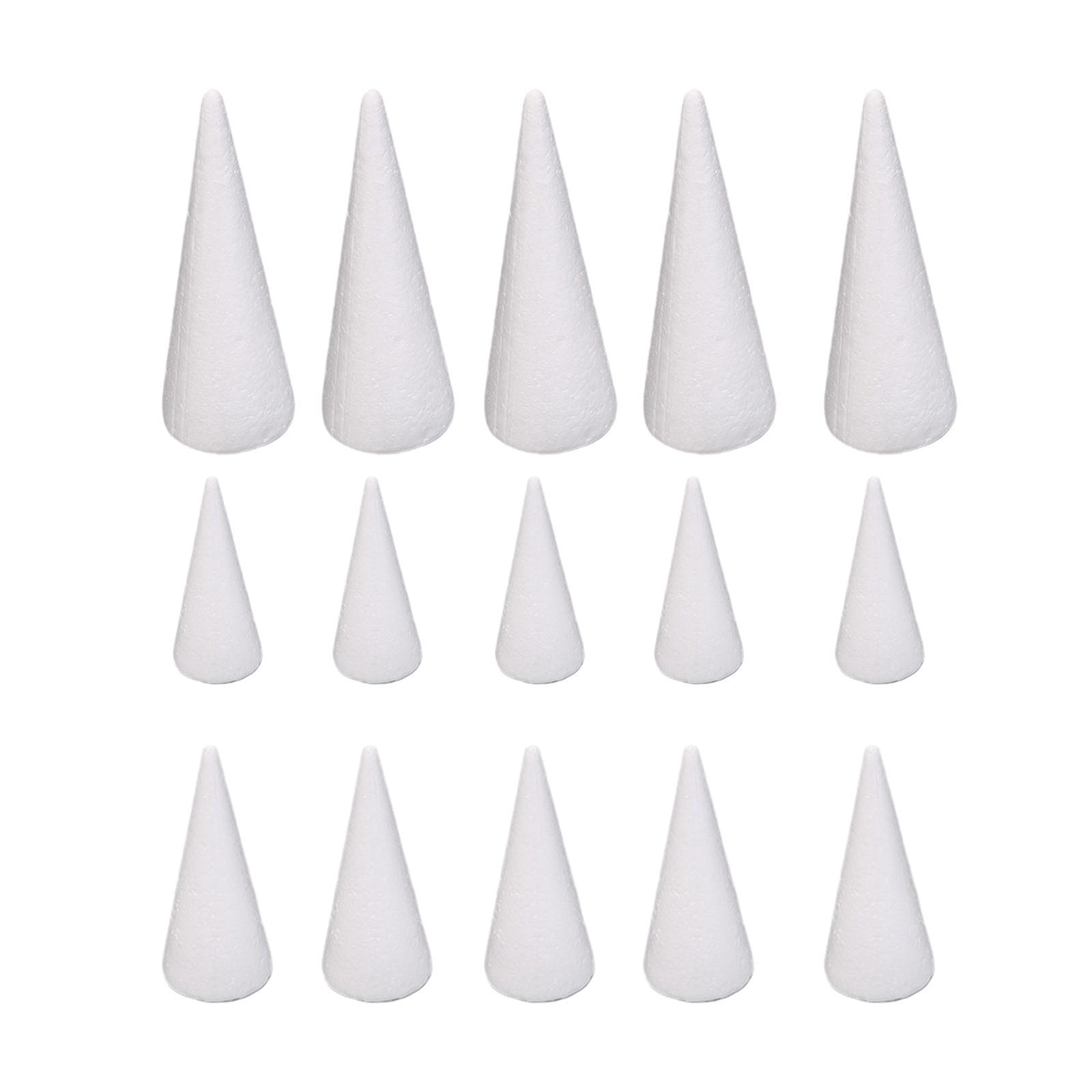 15x Foam Cones for Crafts Christmas Tree Project for Party Table Centerpiece