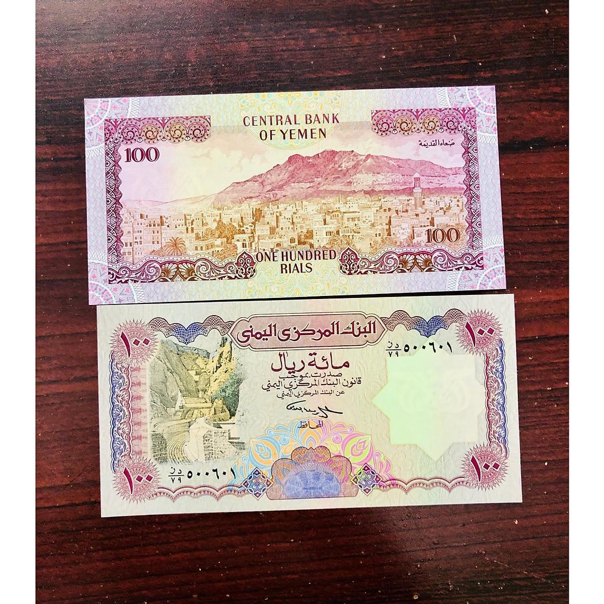 Tiền Yemen 100 Rial xưa , mới 100% UNC - kèm bao lì xì dỏ
