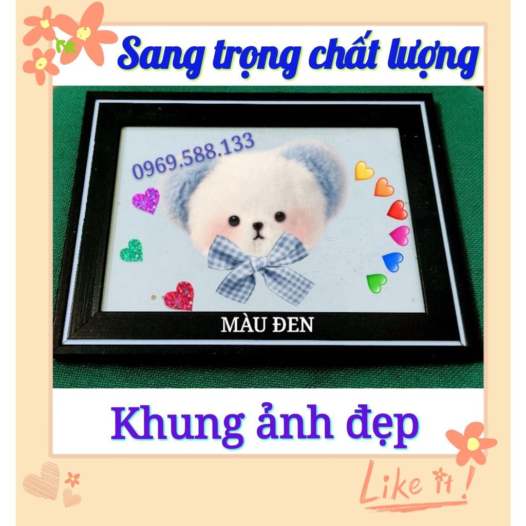 -Khung ảnh cỡ A4, khung có viền cách điệu, tặng kèm móc treo