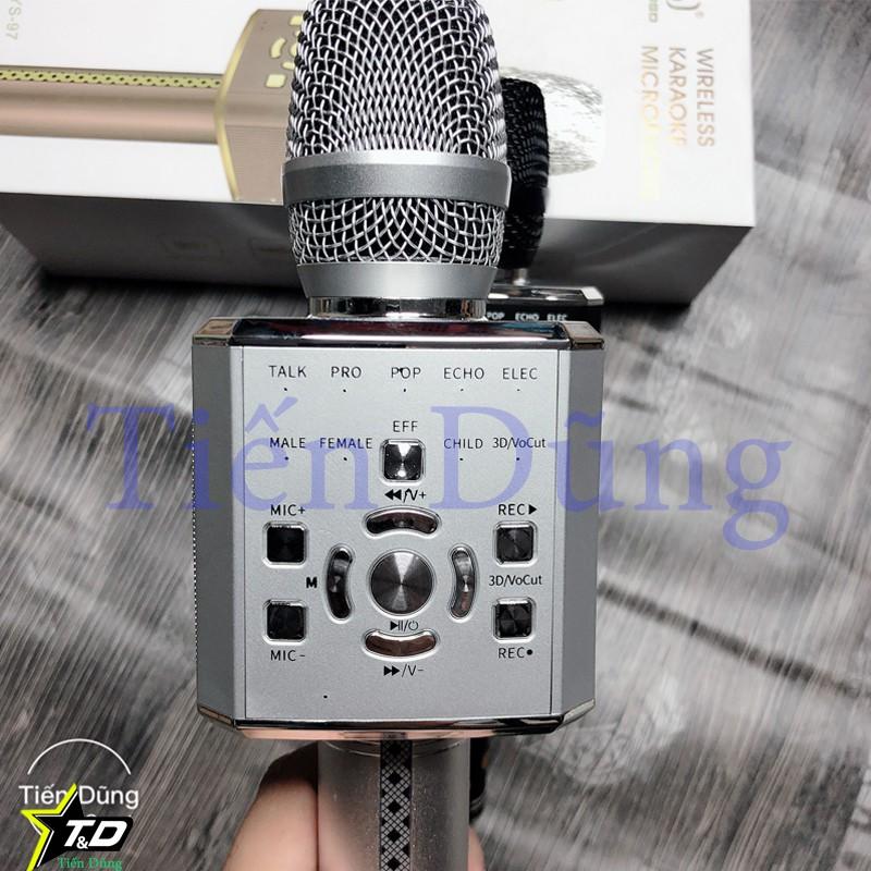 Micro Karaoke bluetooth YS97 đời cao hơn mic YS95 kèm loa bluetooth - Mic YS97 có 9 chế độ âm thanh để thay đổi giọng