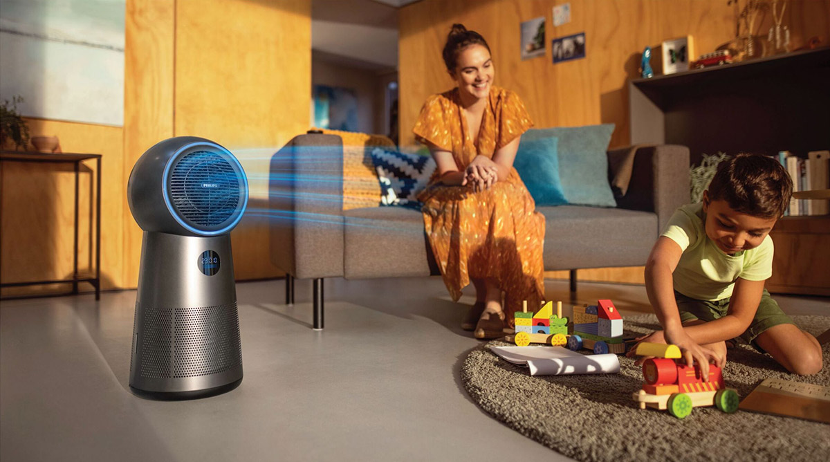 MÁY LỌC KHÔNG KHÍ KẾT HỢP QUẠT, MÁY SƯỞI PHILIPS AMF220/15 Hàng chính hãng