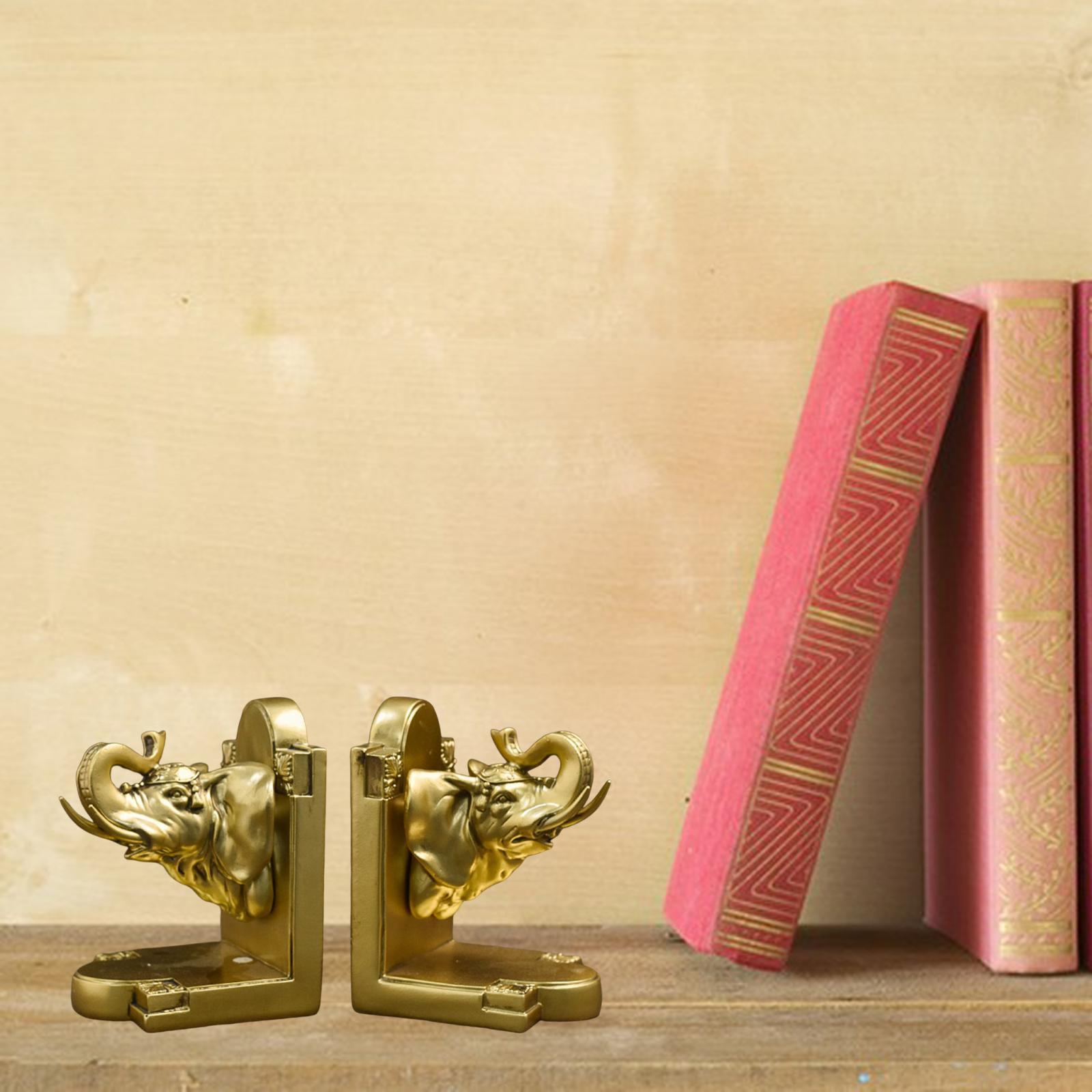 Decorative Bookends Book Stopper Non Skid Bookrack Home Decor Resin Book Ends Book Support for School Desk Living Room Bedroom Vinyl Records