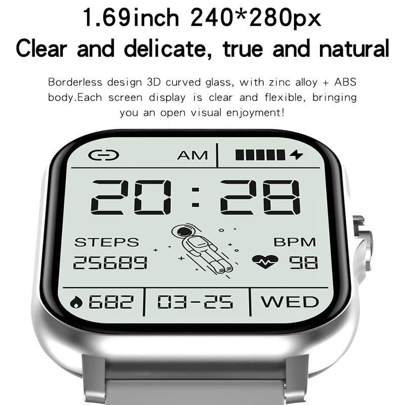 Đồng Hồ Thông Minh Màn Hình Cảm Ứng 1.69 inch Hỗ Trợ Theo Dõi Sức Khỏe Android IOS