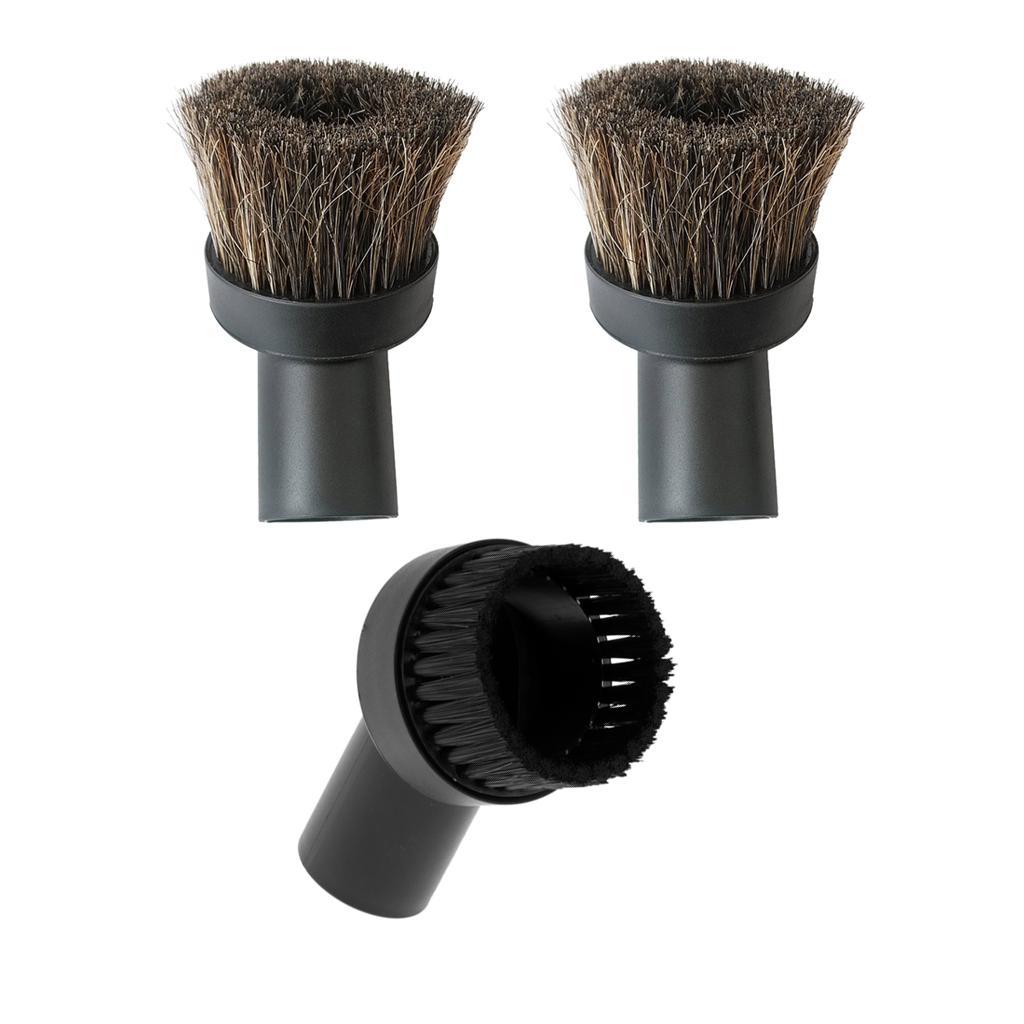 Set 3-Piece 32mm/1.25" Dia. Vacuum Brush Bristle &amp; Horsehair Brush-35mm Hair
