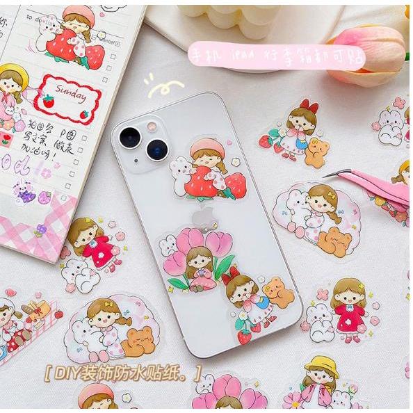 Sticker gói bé gái momo cắt sẵn 24 miếng