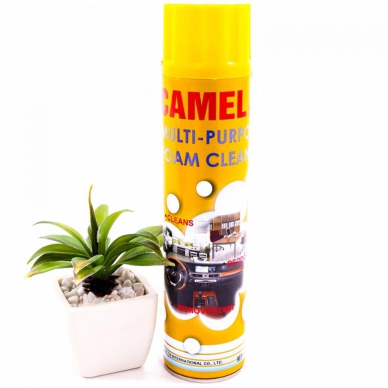 Chai Xịt Bọt FOAM CAMEL Vệ Sinh Ghế Da Nỉ Nội Thất Ô Tô Màu Vàng