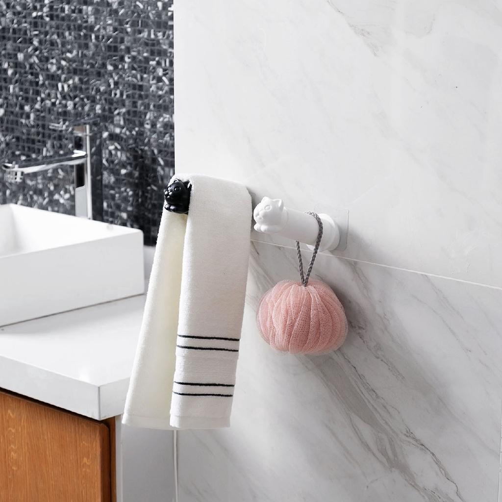 Giá treo cuộn giấy vệ sinh gắn tường khắc hình mèo ngộ nghĩnh thú vị