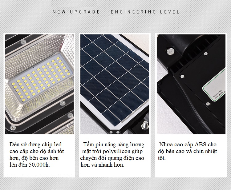 Đèn năng lượng mặt trời DG-807 công suất 30W có điều khiển từ xa