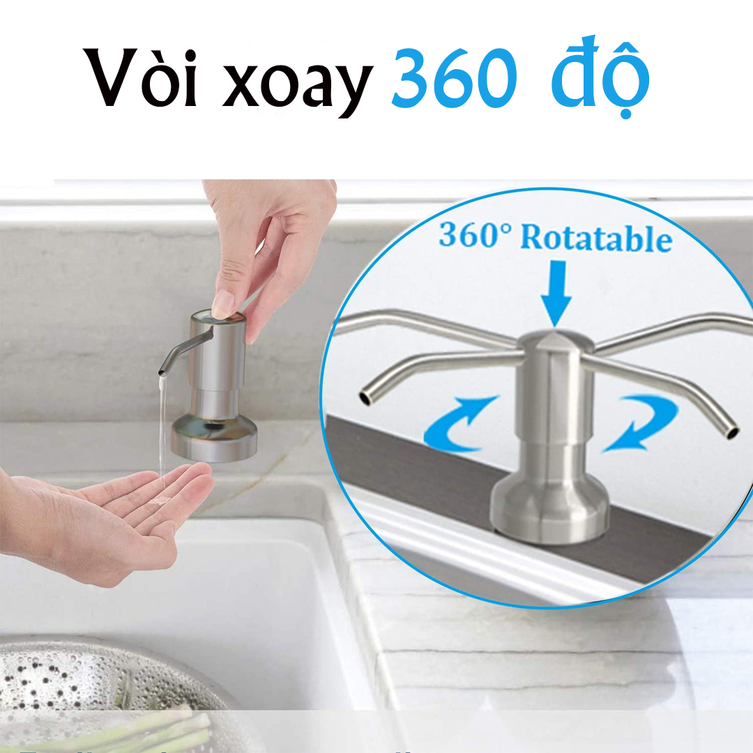 Vòi bơm dẫn nước rửa chén, van hút rửa bát rửa tay lavabo bồn rửa nhà bếp nhà tắm bằng inox Legaxi