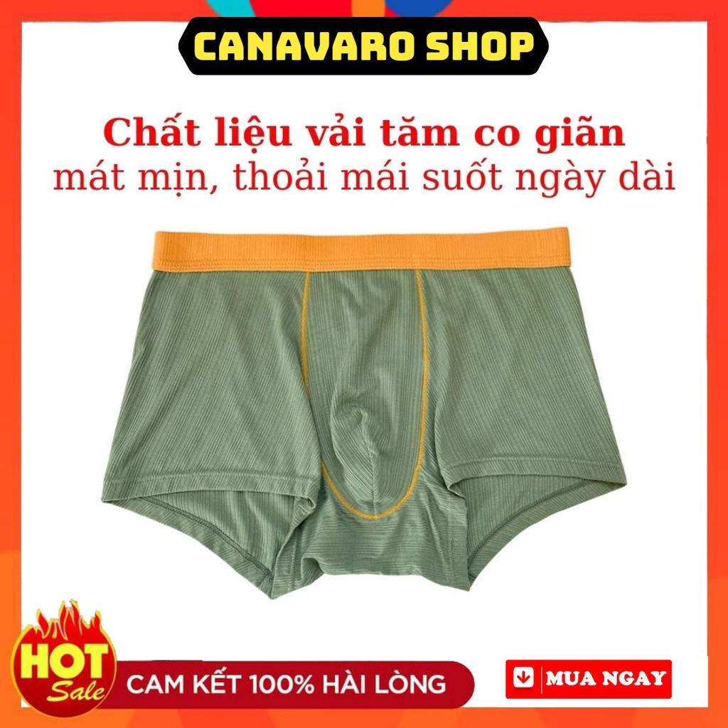 Quần lót nam boxer thun lạnh cao cấp, Quần sịp nam đùi cao cấp, co giãn đa chiều, thoáng khí, mềm mịn CANAVARO SHOP CN38