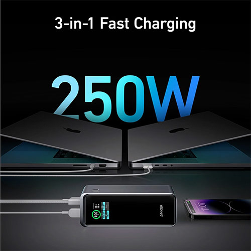 Sạc dự phòng Anker Prime Power Bank 1USB 2Type-C 250W 27650mAh A1340 - Hàng chính hãng