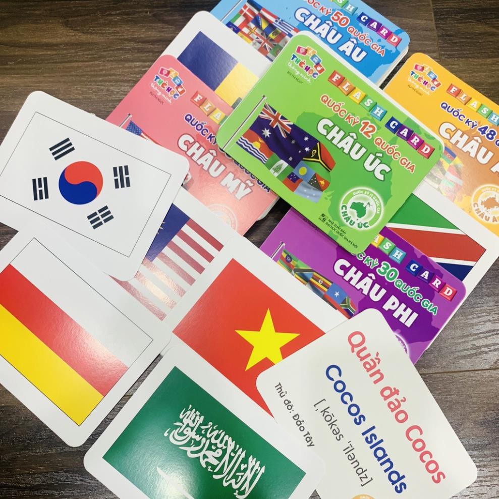 Flashcard Cờ Các Nước, Quốc Kỳ Các Quốc Gia Trên Thế Giới - Flashcard Song Ngữ Tiếng Anh, Tiếng Việt Cho Bé - Orgavil
