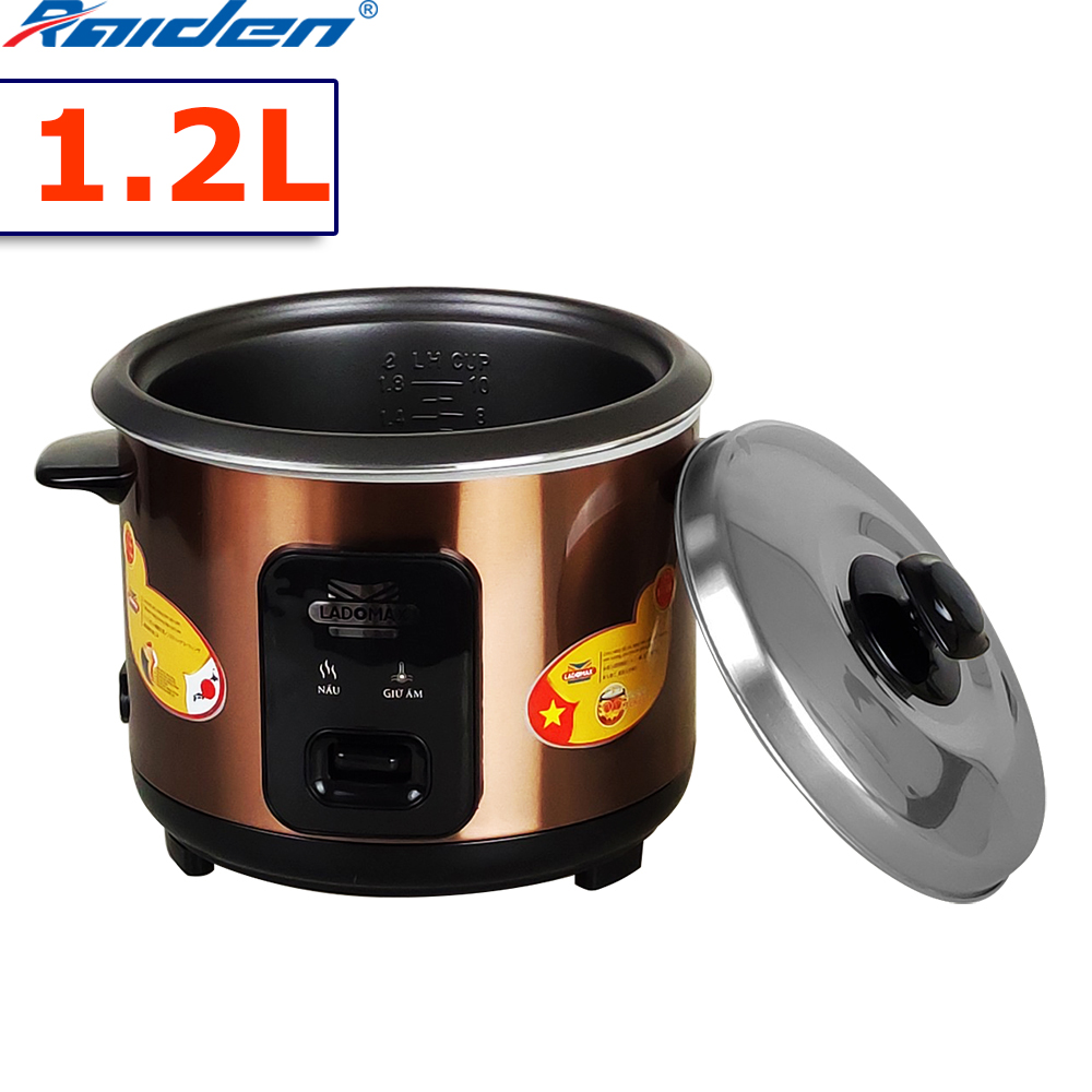 Nồi cơm điện nắp rời 1.2L Ladomax HA-7112 nấu cơm cho gia đình 3 - 4 người ăn - Hàng chính hãng