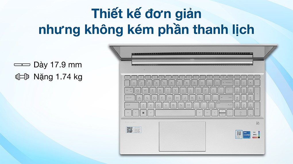 Máy Tính Xách Tay Laptop HP Pavilion 15-eg2036TX Vỏ Nhôm Bạc (intel core i5-1235U, 8GB Ram, 512GB SSD M2, 15.6&quot; FHD, VGA Nvidia MX550 2G, Win 11) - Hàng Chính Hãng