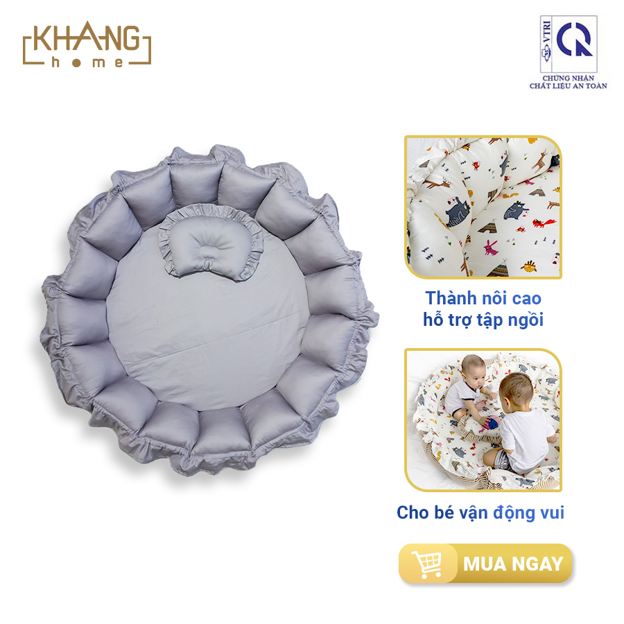 Nôi Hoa Vải Trẻ Em Khang Home Tiện Lợi Và An Toàn Cho Bé Đường Kính 75cm