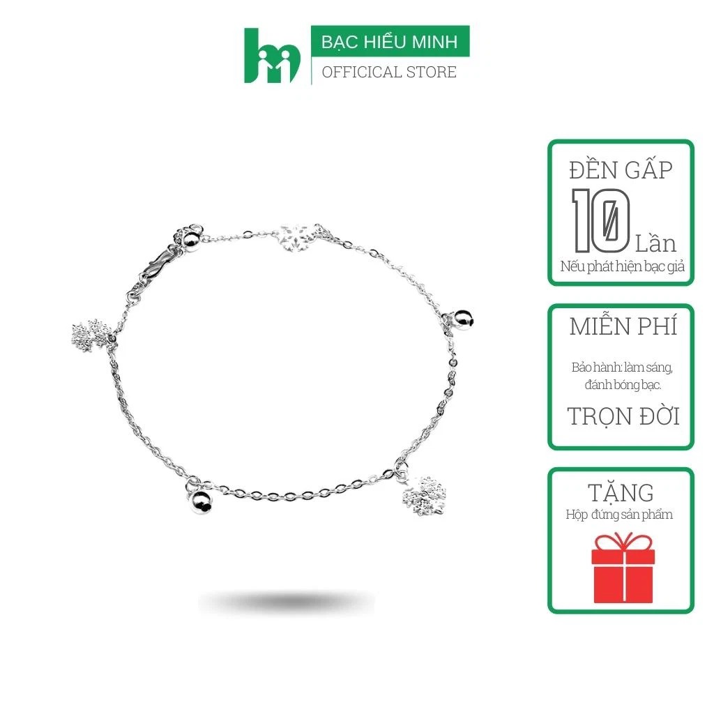 Lắc Chân Nữ Bạc Hiểu Minh LC128 bạc ta