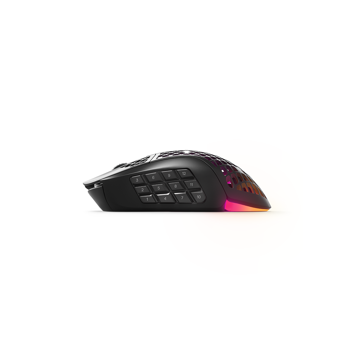 Chuột gaming không dây SteelSeries Aerox 9 Wireless màu đen độ trễ 1ms, led RGB, 18000CPI, 400IPS, pin 400H, hàng chính hãng, bảo hành 12 tháng