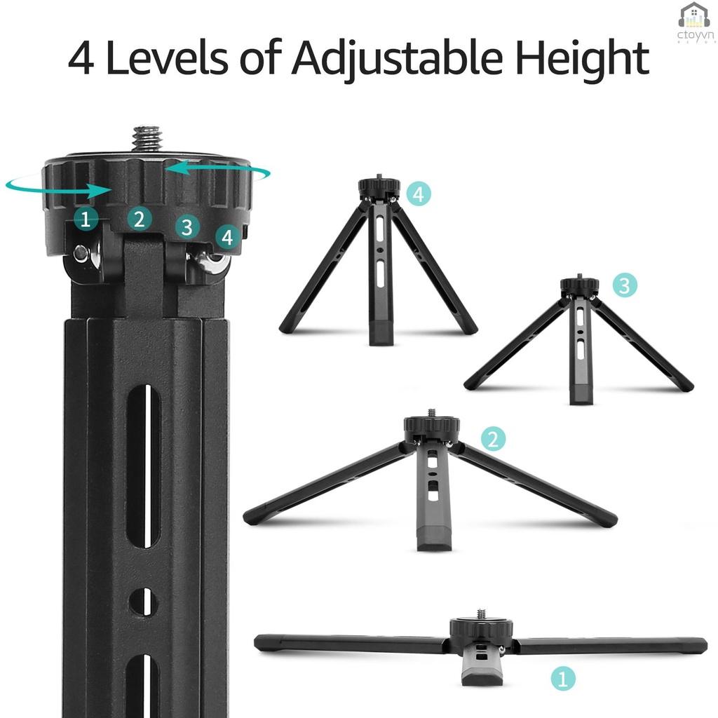 Giá đỡ ba chân mini bằng hợp kim nhôm kèm ốc vít 1/4 inch cho máy ảnh DSLR ILDC