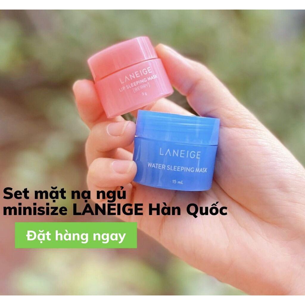 Combo mặt nạ ngủ dưỡng ẩm 15 ml và dưỡng môi 3g Laneige Hàn Quốc size mini