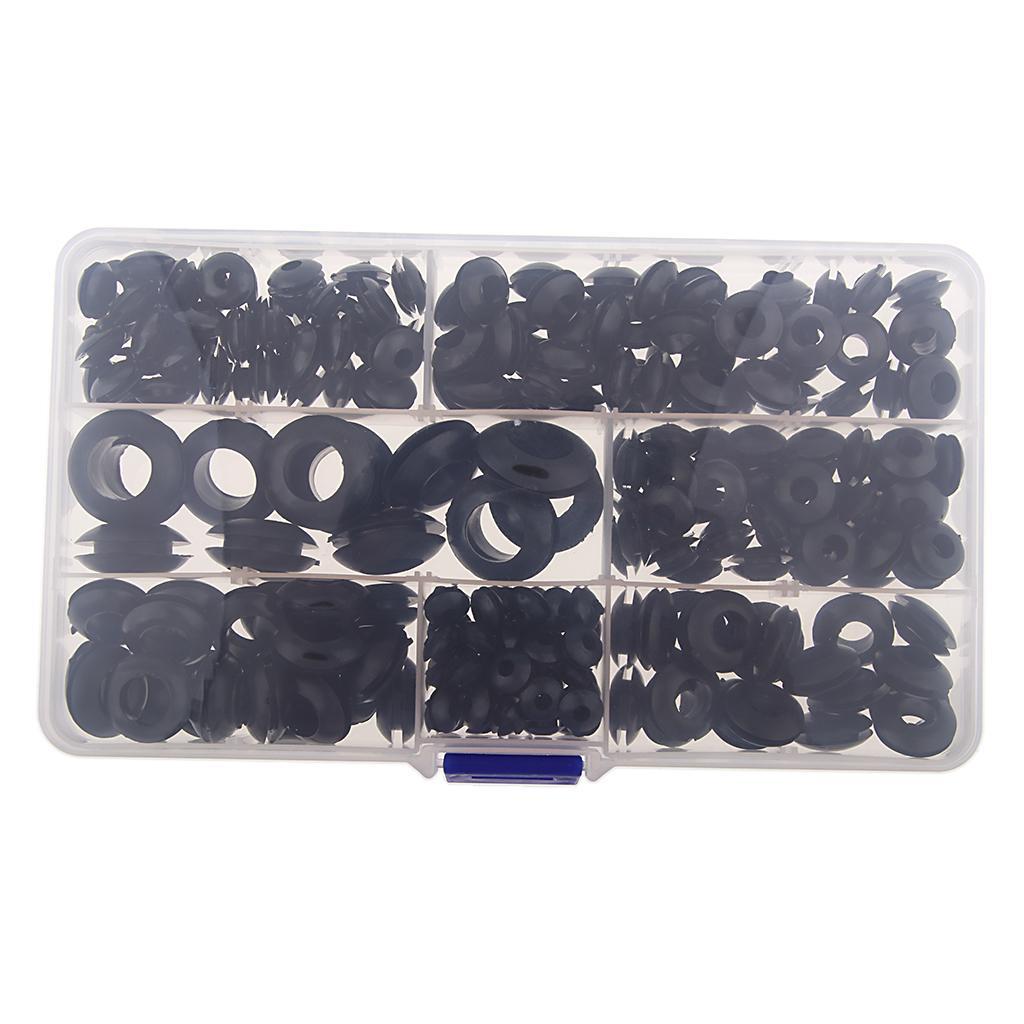 260Pcs Rubber Grommet Assortment Electrical Gasket for Plug and Cable Kit