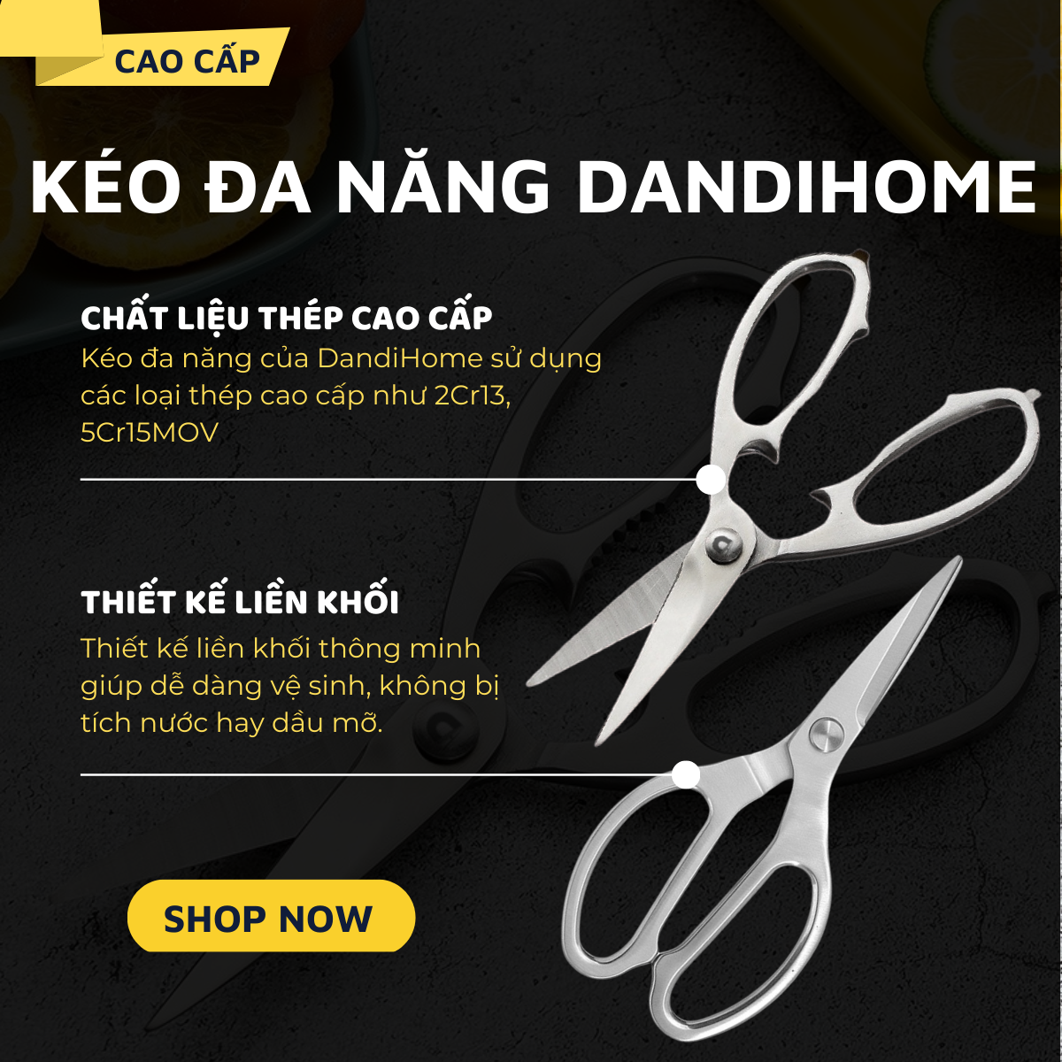 Kéo đa năng DandiHome thép cao cấp giữ độ bén tốt