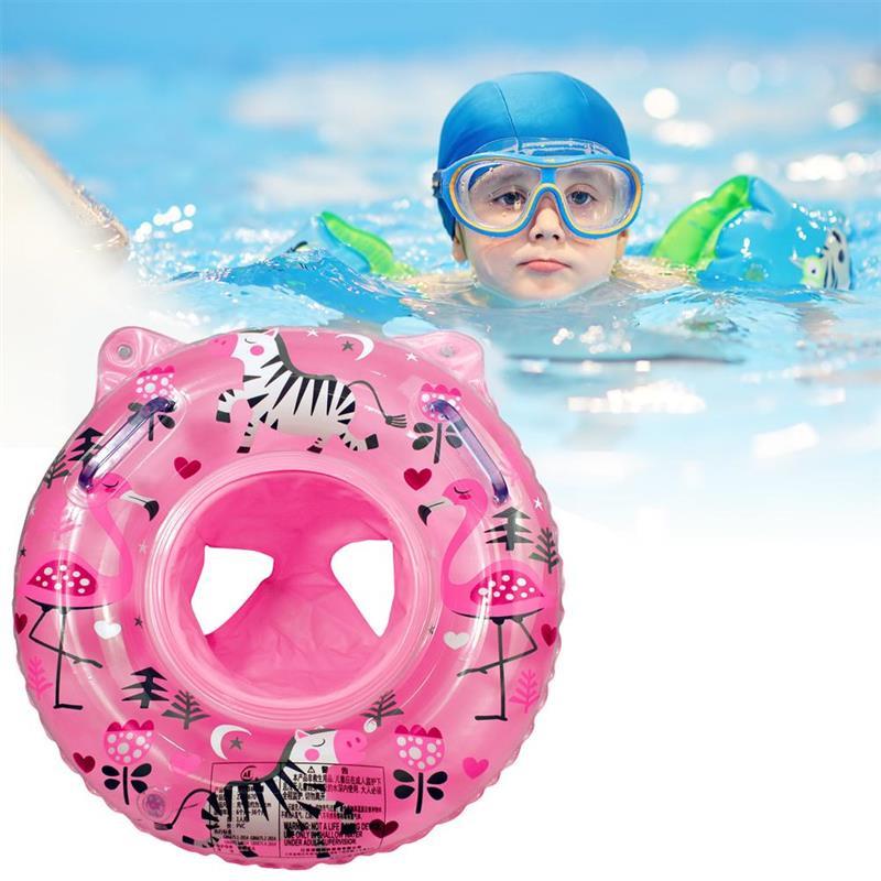 Baby Swimming Pool Rings Seat Cute Inflatable Swim Ring Float Seat Swim Circle with Dual Handle for Baby Toddlers Pool Bathtub