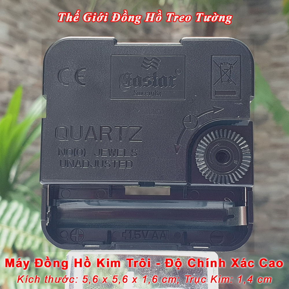 Máy Đồng Hồ KIM TRÔI EASTAR Độ Chính Xác Cao – Bộ Kim Đao Thân Kim màu VÀNG ĐỒNG có DẠ QUANG màu CAM – Kèm theo Pin Maxell