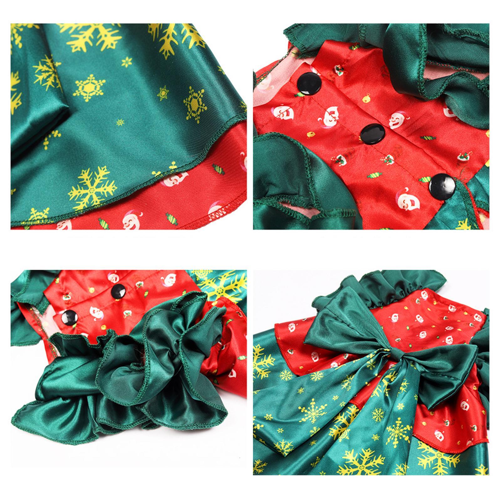 Pet Christmas Costume with Big Bowknot, Cosplay Dress Holiday Decor, Xmas Tree Costume Dress, Party Dress up Clothes