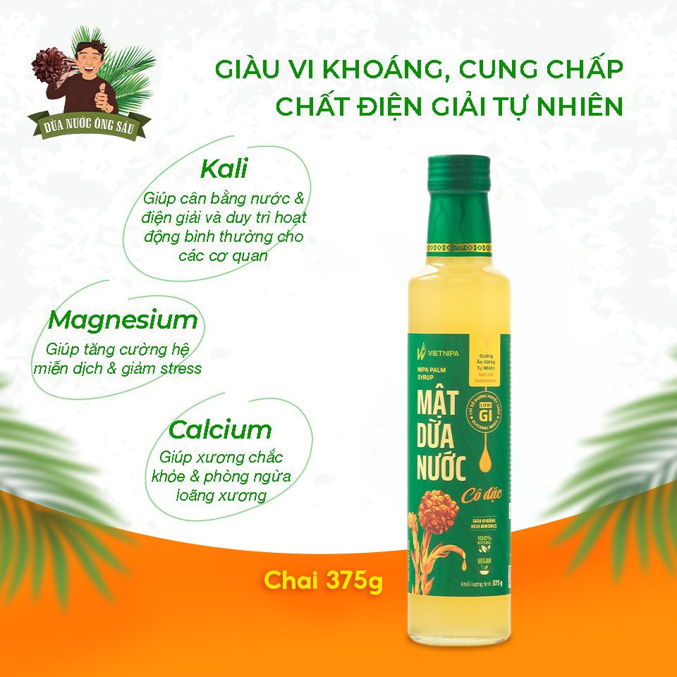 Mật Dừa Nước Cô Đặc Tự Nhiên 375g - Mật Dừa Nước Ông Sáu - Vietnipa - Đặc sản Cần Giờ