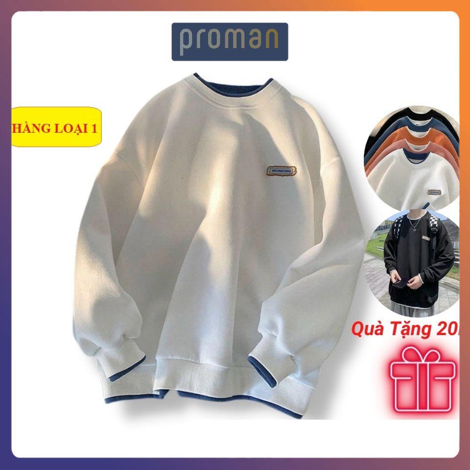 Áo Sweater Nam Nữ Áo Sweater Nam Nữ Form Rộng Chất Cotton Nỉ Ngoại Hàng Xuất Cao Cấp Trơn Cổ Tròn Dài Tay AD02 PROMAN