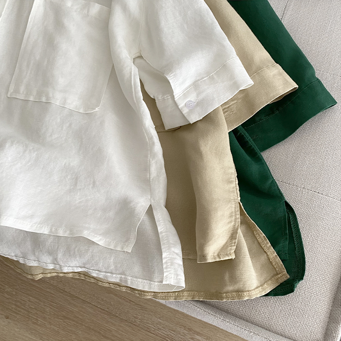 Áo sơ mi nữ dài tay form rộng linen Đũi Việt thiết kế basic trẻ trung năng động